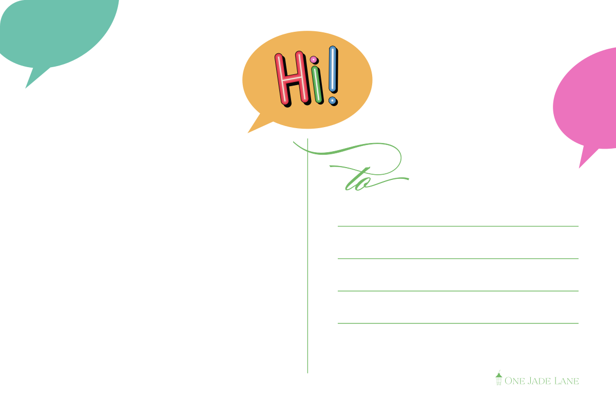 Address side of the Hi postcard