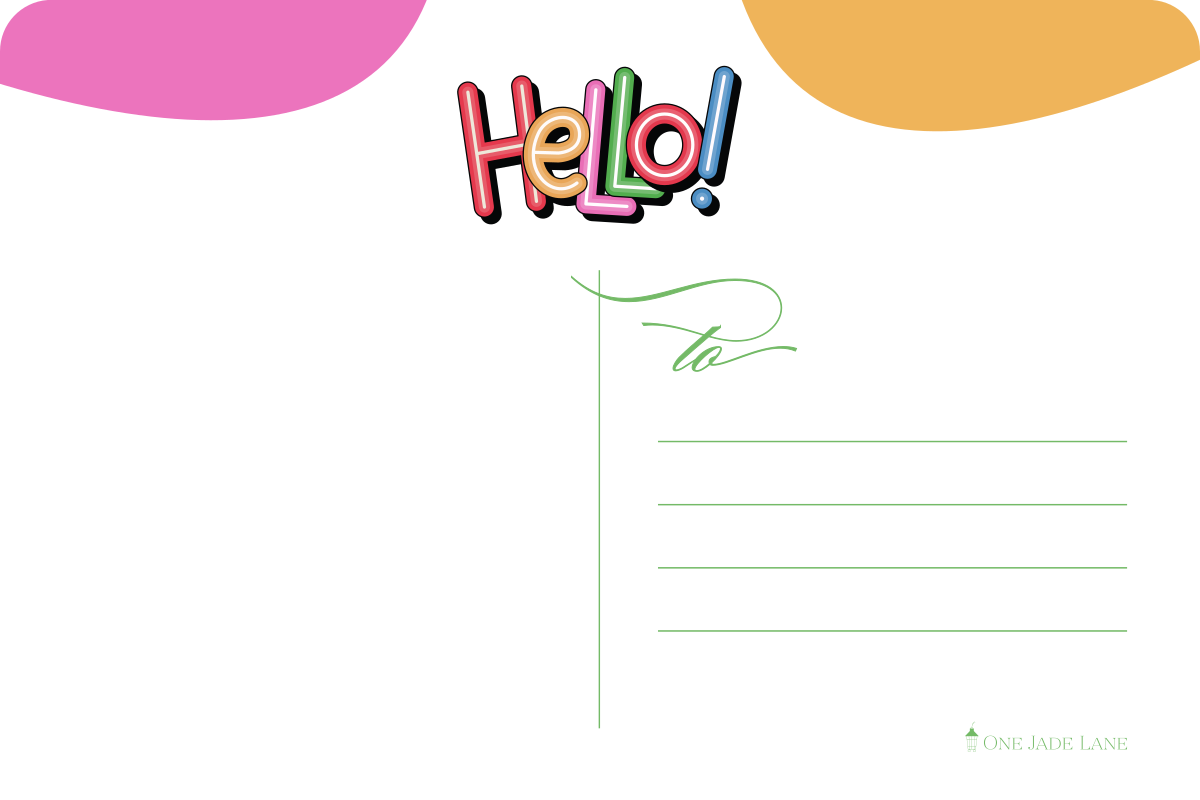 Address side of the Hello postcard